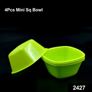 2427 Square Plastic Bowl For Serving Food (Pack of 4) - Your Brand