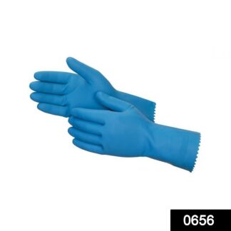 0656 - Cut Glove Reusable Rubber Hand Gloves (Blue) - 1 pc - Your Brand