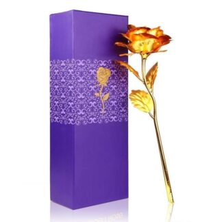 0879 24K Artificial Golden Rose/Gold Red Rose with Gift Box (10 inches) - Your Brand