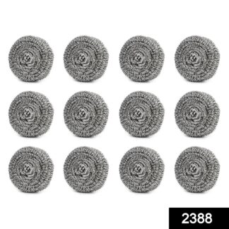 2388 Round Shape Stainless Steel Ball Scrubber (Pack of 12) - Your Brand