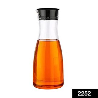 2252 1 Litre Water Juice Milk Jug with Lid Transparent (Multi Colour) - Your Brand