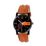 1811 Unique & Premium Analogue Watch Black and Orange Print Multicolour Dial Leather Strap (Watch 11) - Your Brand