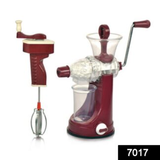 7017 Manual Fruit & Vegetable Juicer and Blender with Steel Handle (Multi Coloured) - Your Brand