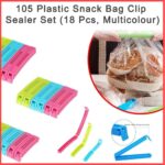 0105 Plastic Snack Bag Clip Sealer Set (18 Pcs, Multicolour) - Your Brand