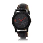 1813 Unique & Premium Analogue Watch Lines with black Dial Leather Strap (Watch 13) - Your Brand
