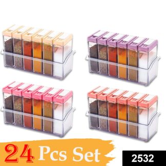 2532 Spice Jar Easy Flow Storage, Idle for Kitchen- Storage (24 Pcs Set) - Your Brand