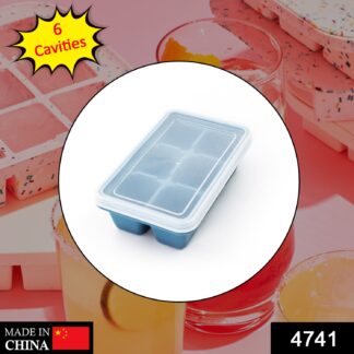 4741 6 Grid Silicone Ice Tray used in all kinds of places like household kitchens for making ice from water and various things and all. - Your Brand