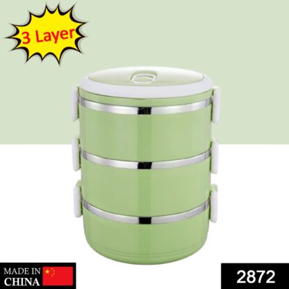 2872 Multi Layer Stainless Steel Hot Lunch Box (3 Layer)